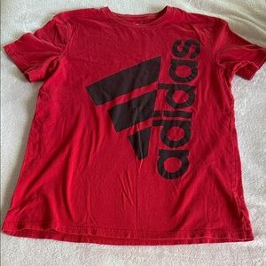 Adidas Kids Red Tee with Black Logo
